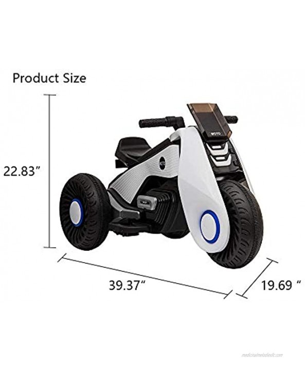 Children's Electric Tricycle Electric Motorcycle 3 Wheels Double Drive Three-Wheeled Off-Road Vehicle for Meadow Rubber Track Stone Road White