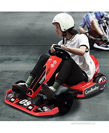 Electric Kart Drifting UNIGLE Outdoor Racing Scooter 12-16KM H Riding Toy with Flashing Lights Go Karting Car Battery-Powered Kid's Riding Best Gifts for Boys & Girls