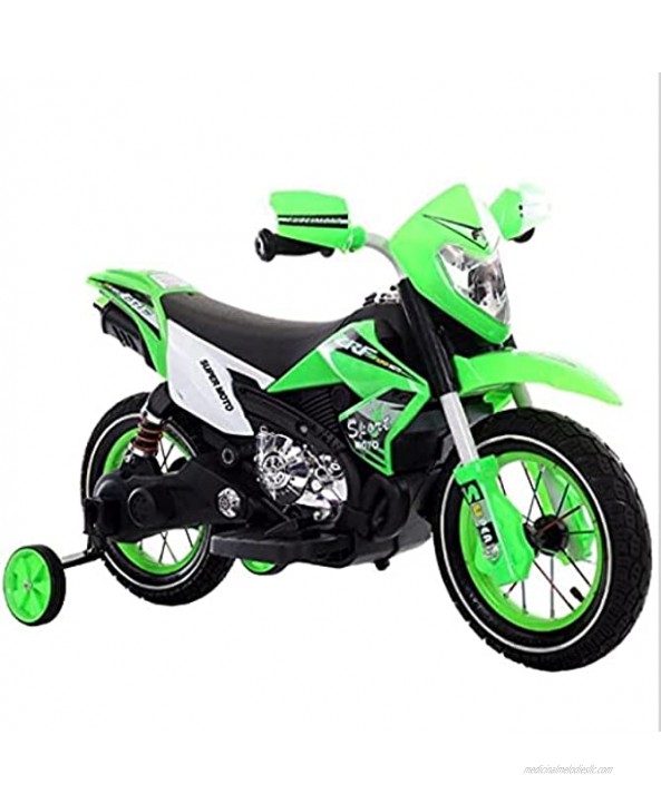 FITOOM Kids 6V Ride On Motorcycle w Treaded Tires,Electric Motorcycle Battery Powered Dirt Bikes for Kids 3-6 5mph Top Speed,Ride On Motorcycle with Training Wheels,Realistic Sounds Music