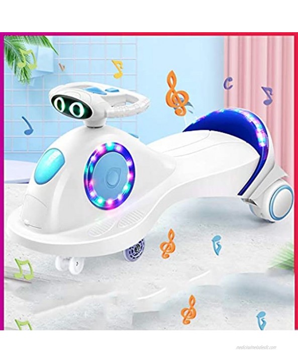 Moolo Kids Twist Car Children Toy Swing Car with LED Light Swivel Scooter Wiggle1-3-7 Boy Girl Sliding Games Fitness Yo Gyro Mute Rollover Prevention