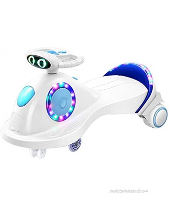 Moolo Kids Twist Car Children Toy Swing Car with LED Light Swivel Scooter Wiggle1-3-7 Boy Girl Sliding Games Fitness Yo Gyro Mute Rollover Prevention