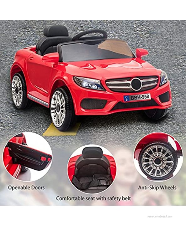 SUSIELADY Kids Ride On Car,Remote Control Ride On Car with MP3,USB,LED Lights,12V Ride On Toy for Boys Girls Red