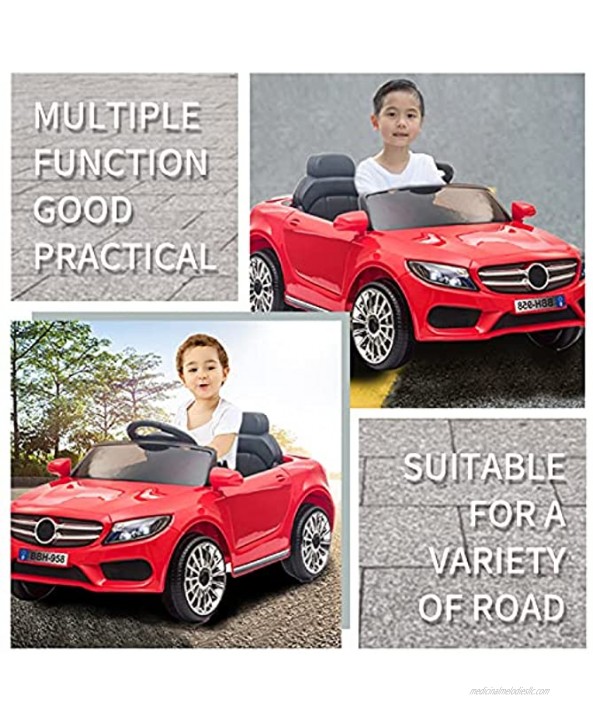 SUSIELADY Kids Ride On Car,Remote Control Ride On Car with MP3,USB,LED Lights,12V Ride On Toy for Boys Girls Red
