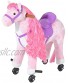 UP6Per Riding Toys Pink Ride on Horse Toy Plush Mechanical Walking Ride On Horse Toy with Wheels Kids Plush Toy Rocking Horse Ride on Horse