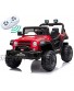 YYAO 12V Kids Ride On Car Electric Truck Sports Car Rechargeable Toy Vehicle,Double Drive Powered Electric Car Motorized Vehicles for Boys Girls,w Remote Control,LED Lights,AUX Red