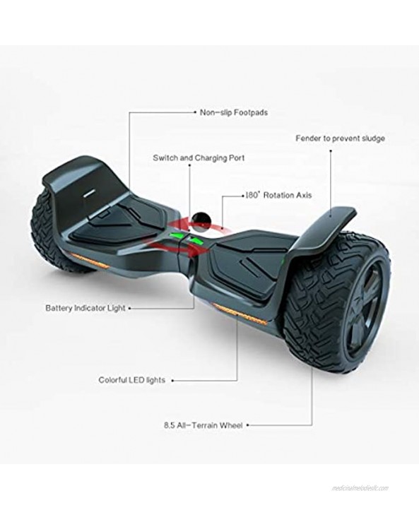 ADVANRIDE Off-Road Hoverboard- UL2272 Certified App Controlled 8.5 Inch Hoverboard 350W Dual-Motor All Terrain Hoverboard 265lbs for Adults or Kids Gift