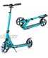Goplus Foldable Kick Scooter Scooters w  Large 8" LED Light-Up Wheels Height-Adjustable T-Bar Shock-Absorbing System Shoulder Strap Non-Slip Deck & Foot Brake Scooters for Adults Teens Kids 8 Years and Up