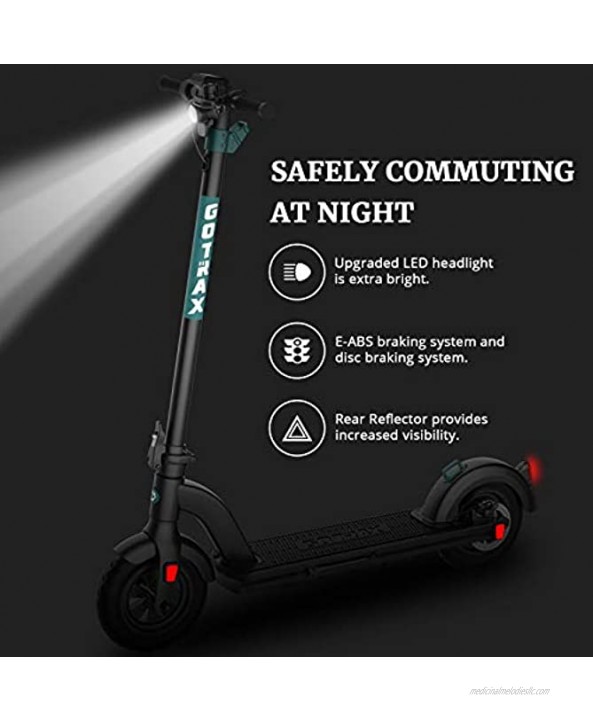 Gotrax G Max Ultra Commuting Electric Scooter 10 Air Filled Tires 20MPH & 45 Mile Range Black