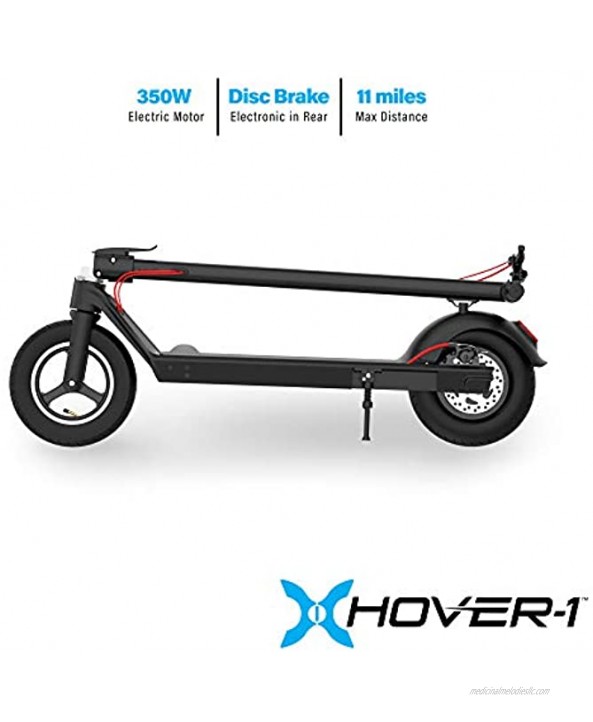 Hover-1 Engine Electric Scooter Foldable for Adults and Kids with Foot Control Accelerator and 10 inch Tires 350W Brushless Motor