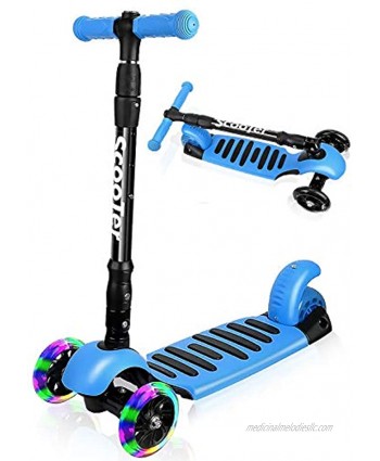 I·CODE Scooter for Kids Premium 3 Wheel Kick Scooter with Anti-Slip Deck,Flashing Wheels,Lean to Steer for Toddler Girls Boys3-10 Year