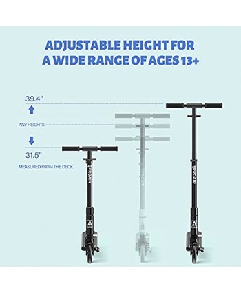 Playshion Adjustable Height Kick Scooter for Kids 8 Years up-Big 8" and 5.7" Wheels-Quick Release Folding-Front Suspension Scooters for Adults and Teens