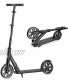 Playshion Adjustable Height Kick Scooter for Kids 8 Years up-Big 8" and 5.7" Wheels-Quick Release Folding-Front Suspension Scooters for Adults and Teens