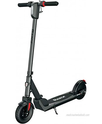 Razor E Prime III Electric Scooter 18 mph 15 Mile Range 8" Pneumatic Front Tire Foldable Portable and Extremely Lightweight Rear Wheel Drive for Travel and Commuting