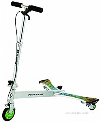 Razor PowerWing DLX Caster Scooter Silver Green FFP