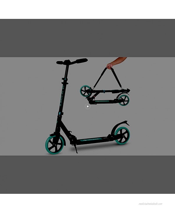 Scooter for Kids Ages 6-12 Years and Up Folding Kick Scooter for Adults Teens and Kids 8 Years and Up Dual Suspension 3 Adjustable Levels Handlebar Large 200mm Wheels