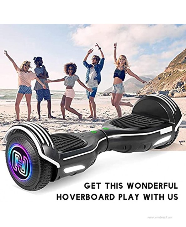 SISIGAD Hoverboard Self Balancing Scooter 6.5 Two-Wheel Self Balancing Hoverboard with Bluetooth Speaker for Adult Kids