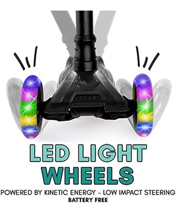 Toddler Scooter 3 Wheel Scooter for Kids Kids Scooter with Awesome Colors Scooter for Girls & Boys Adjustable Handlebar Wide Deck Lean 2 Steer Flashing LED Wheels