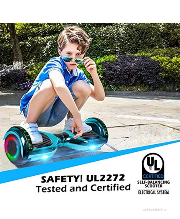 UNI-SUN Hoverboard for Kids Self Balancing Hover Board 6.5 Two-Wheel Self Balancing Hoverboards with Bluetooth and Lights