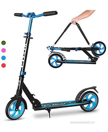 VOKUL Folding Kick Scooter for Adults and Kids Scooter for Kids Ages 6-12 Scooters for Teens 8 Years and Up Commuter Scooters with Quick Release Folding System