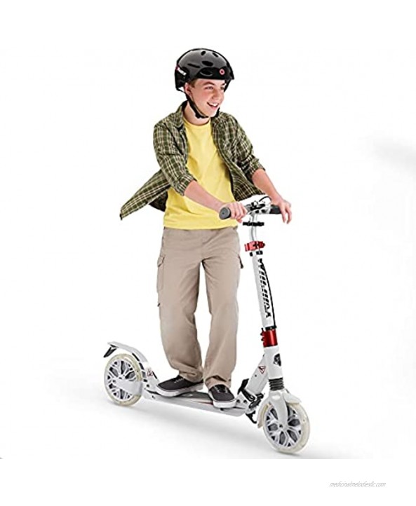 WIN.MAX Scooter for Adults,Disc Brake for More Safe，with 200mm LED Wheels,Foldable Handle with 4 Adjustment Levels,220 Lbs Weight Capacity，Scooters for Kids 12 Years and up