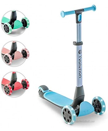 Yvolution Y Glider Nua | Three Wheel Foldable Kick Scooter for Kids with Storage Accessory for Children Ages 3+ Years