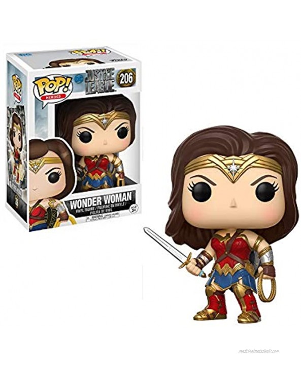 Funko POP! Movies: DC Justice League Wonder Woman Toy Figure,Multi,3.75 inches