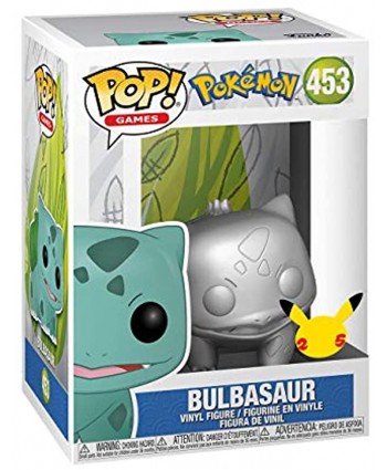 POP Games: Pokemon Bulbasaur Silver Metallic Collectible Vinyl Figure Multicolor 3.5