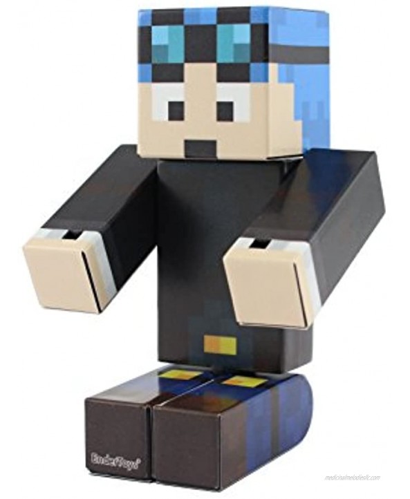 EnderToys Blue Hair Miner Boy Action Figure Toy 4 Inch Custom Series Figurines