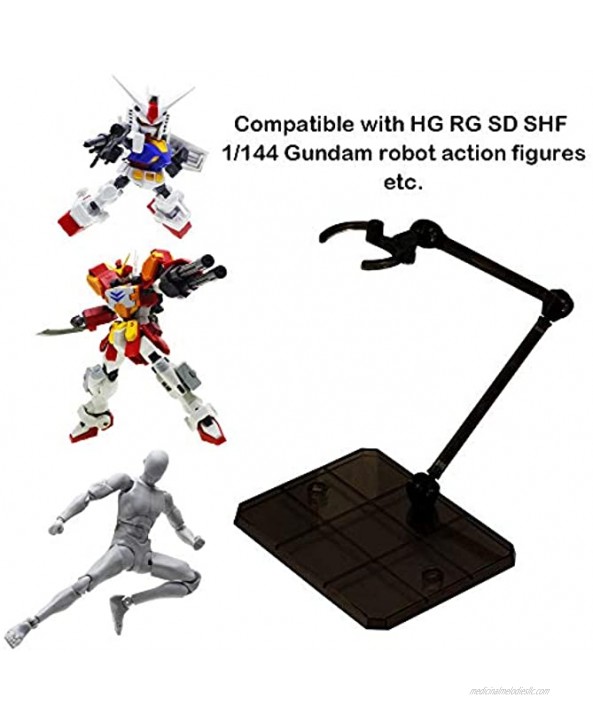 Action Figure Stand,10Pcs Assembly Action Figure Display Holder Base Doll Model Support Stand Compatible with HG RG SD SHF Gundam 1 144 Toy Black