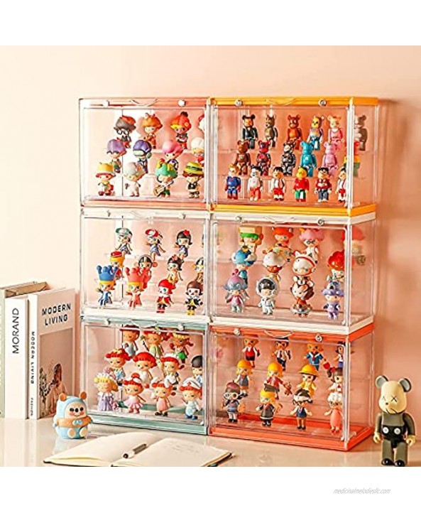 Ailisanila Compatible with Funko Pop Display Case,Clear Acrylic Display Box Storage for Collectibles Doll Car Toys Baseball Action Figure Rock StoneYellow