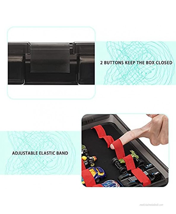 KAMISAN Toys Organizer Storage case Compatible with 20 pcs Hot Wheels Car,Container for Matchbox Cars,Mini Toys,Small Dolls，Carrying Box for Hotwheels Car，Plastic MaterialBox Only