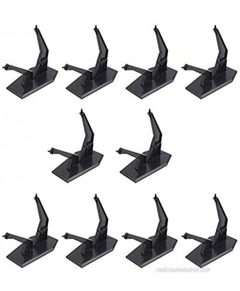 Migaven 10PCS Universal Dual Port Assembly Action Figure Doll Model Support Display Stand Holder Base Bracket Compatible with SD BB Q Version HG Gundam 1 144 Toy Black
