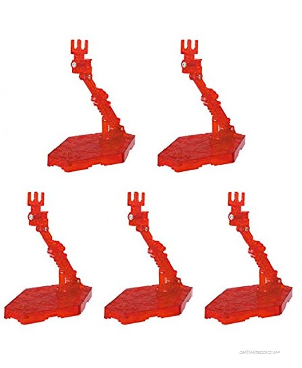 Migaven 5PCS Universal Adjustable Assembly Action Figure Doll Model Support Display Stand Holder Base Bracket Compatible with RG HG SD BB Gundam 1 144 Toy Red