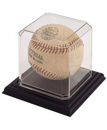 Pioneer Plastics Clear Acrylic Baseball Display Case with Base 3" W x 3" D x 3" H