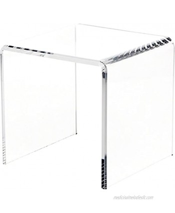 Plymor Clear Acrylic Beveled Square Display Riser 8" H x 8" W x 8" D 3 8" Thick 3 Pack