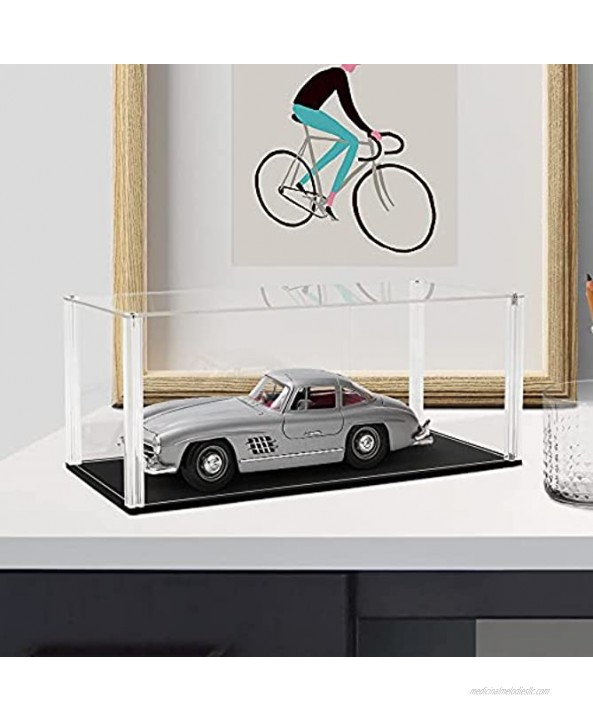 Tingacraft Acrylic Display Case Box 13.3 x 5.9 x 5.5 inch for 1 18 Model Car Assemble Clear Showcase for Collectibles