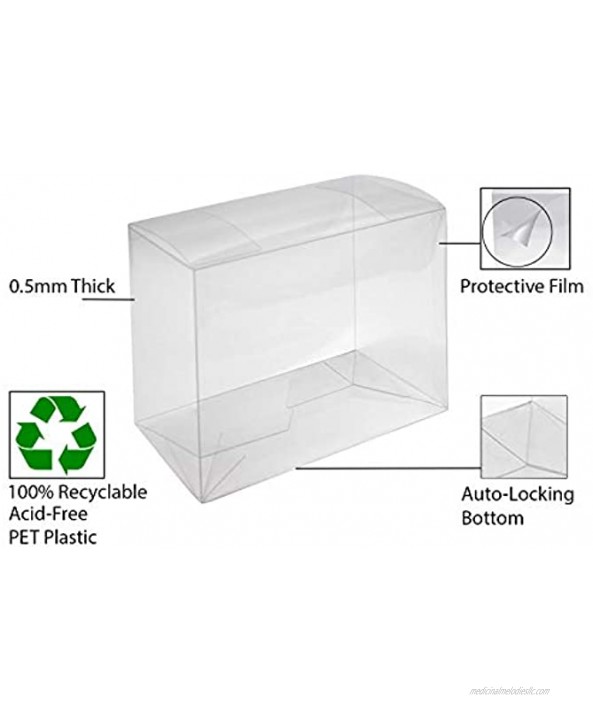 Viturio Plastic Box Protector Cases Compatible with Funko Pop! 2-Pack and VYNL Figures Clear .50mm 5 Pack