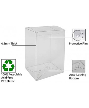 Viturio Plastic Box Protector Cases Compatible with Funko Pop! 6" Inch Vinyl 5 Pack Clear .50mm Thick