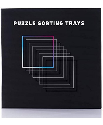 8 Puzzle Sorting Trays with Lid 8" x 8" Jigsaw Puzzle Accessories Black Background Makes Pieces Stand Out to Better Sort Patterns Shapes and Colors | for Puzzles Up to 1500 Pieces