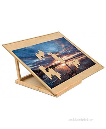 Becko Wooden Puzzle Board with Easel Adjustable Puzzle Board & Bracket Set Jigsaw Puzzle Plateau for Adults and Kids for Puzzle Up to 1000 Pieces Non-Slip Surface