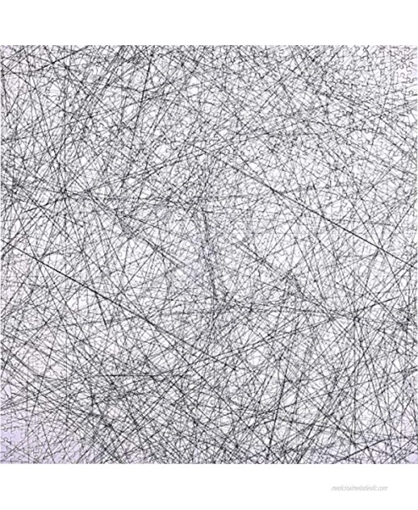 Bgraamiens Puzzle-The Lines -1000 Pieces Black and White Simple Fashion Challenge Blue Board Jigsaw Puzzles