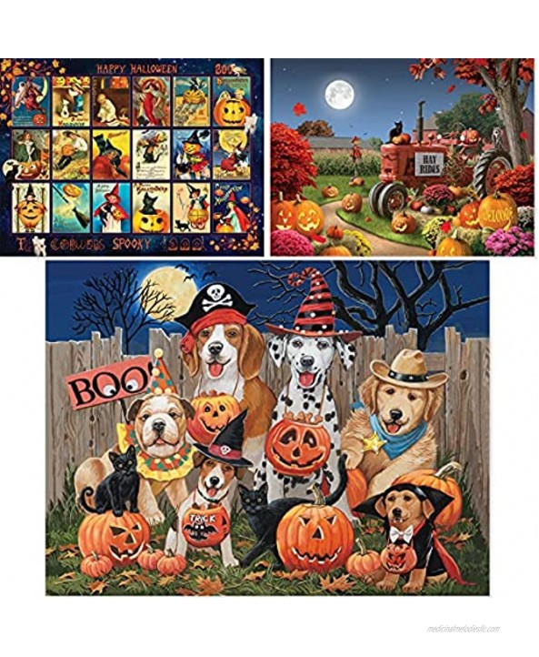 Bits and Pieces Value Set of Three 3 300 Piece Jigsaw Puzzles for Adults Each Puzzle Measures 18 x 24 300 pc Halloween Collection Jigsaws by Artist William Vanderdasson