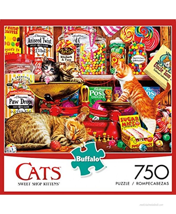 Buffalo Games Cats Collection Sweet Shop Kittens 750 Piece Jigsaw Puzzle Multicolor 24L X 18W