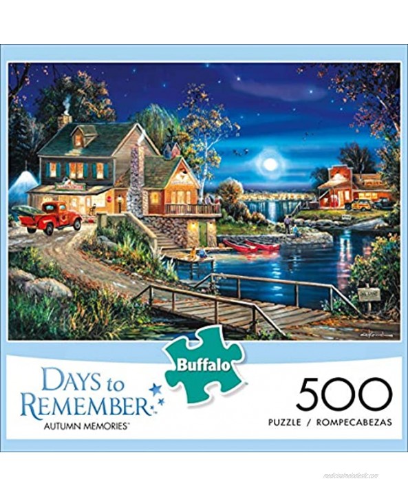 Buffalo Games Days to Remember Autumn Memories 500 Piece Jigsaw Puzzle Blue,red Brown 21.25L X 15W