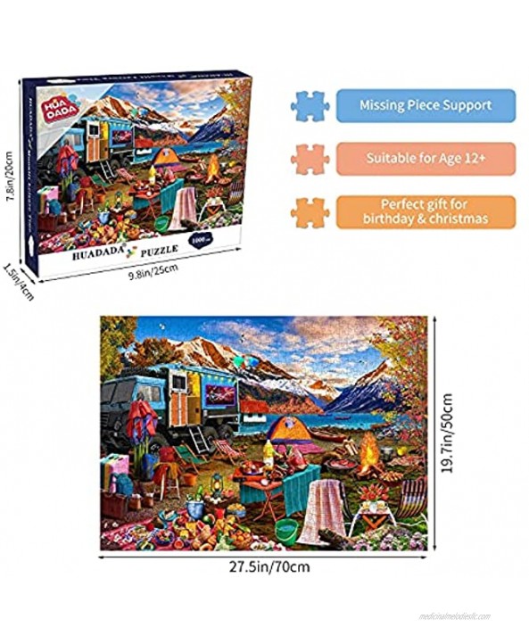 HUADADA Puzzles for Adults 1000 Piece Puzzles Landscape Adult Jigsaw Puzzle 1000 Piece Puzzle for Adults Wilderness Tour