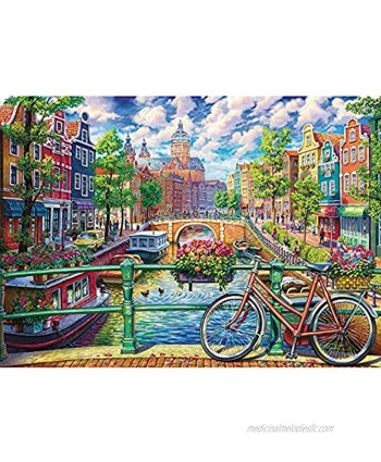 Jigsaw Puzzles 1000 Pieces Puzzles for Adults 1000 Piece-Amsterdam Canal Educational Game Toys Family Decoration Puzzle…