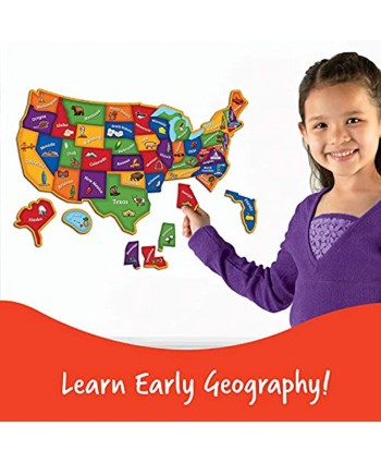 Learning Resources Magnetic U.S. Map Puzzle Geography and Fine Motor Skills Puzzle 44 Pieces Ages 3+