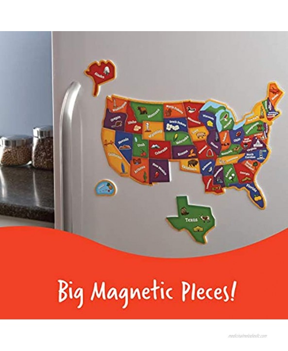 Learning Resources Magnetic U.S. Map Puzzle Geography and Fine Motor Skills Puzzle 44 Pieces Ages 3+
