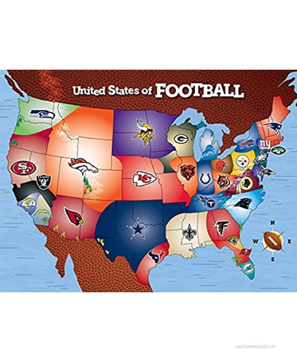 MasterPieces Licensed Standard Puzzles Collection NFL Football Map 500 Piece Jigsaw Puzzle