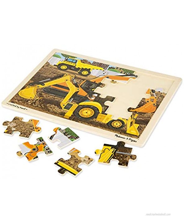 Melissa & Doug 24-Piece Wooden Jigsaw Puzzle 3-Pack Farm Construction Pets